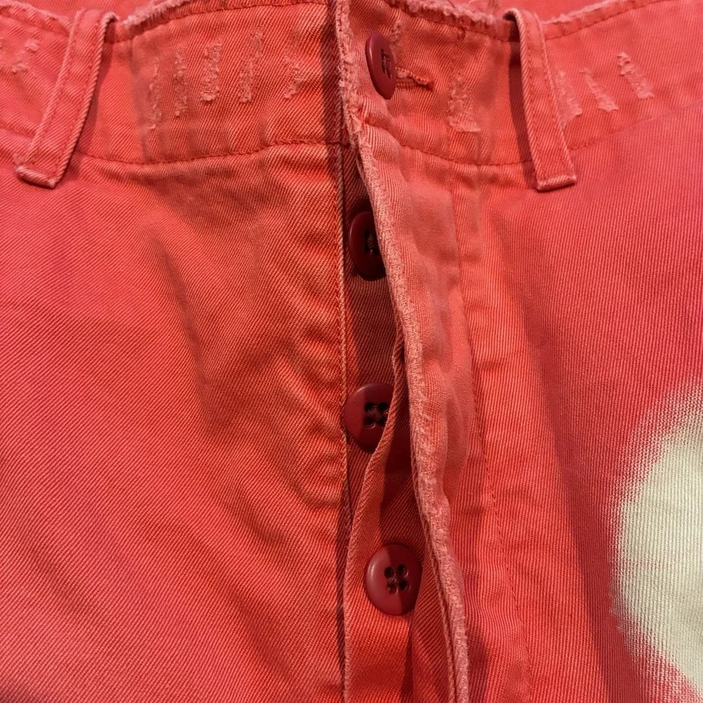 Y2K Polo Ralph Lauren Artistic Graphic Blot Art Design Red Chino Shorts